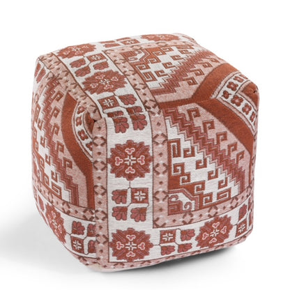 Rust & Ivory Knitted Pouf