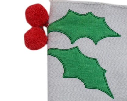 White and Green Jacquard Christmas Stocking