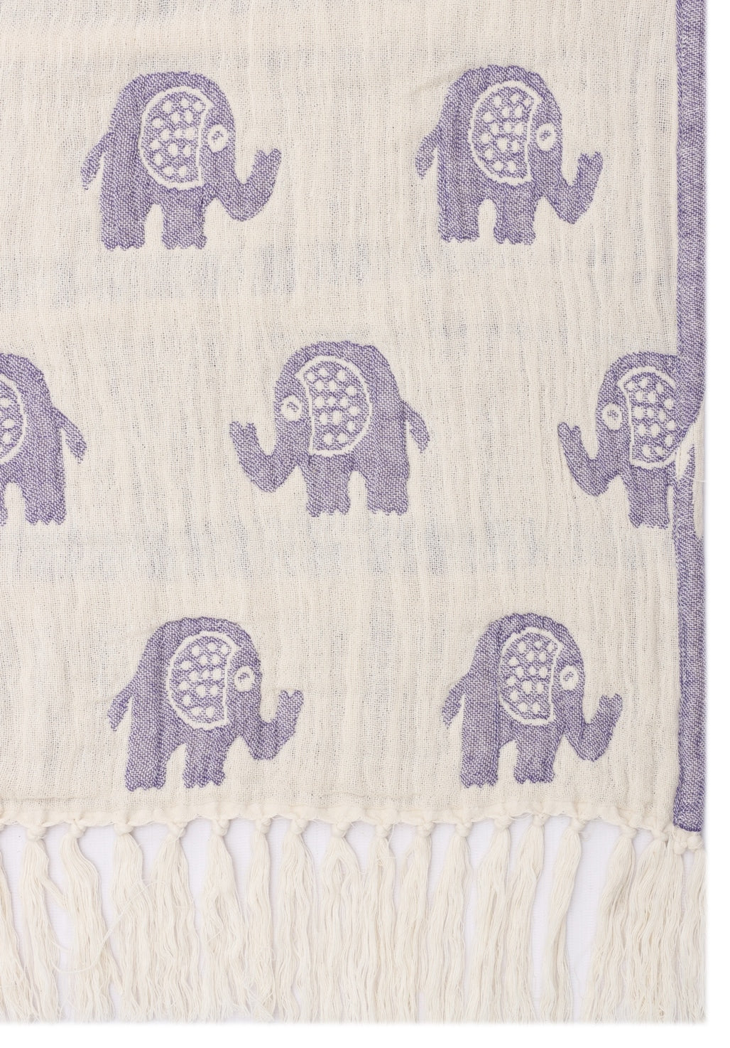Lavender and Ivory Reversible Cotton Jacquard Throw