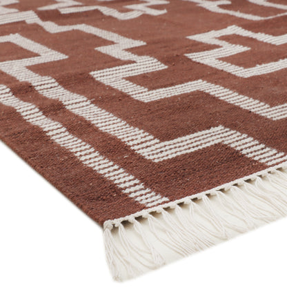 Hand Woven Wool Kilim - 5'x8'