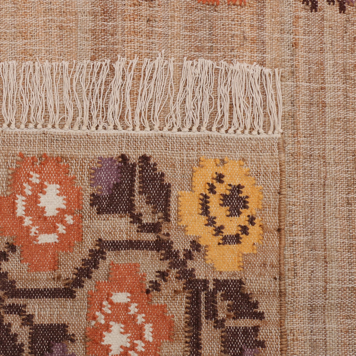 Hand Woven Wool/Jute Kilim - 5'x8'