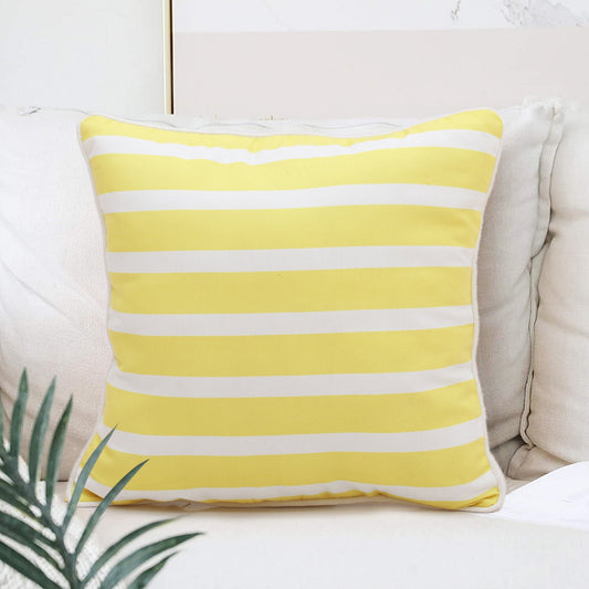 Yellow Striped Cushion Cover